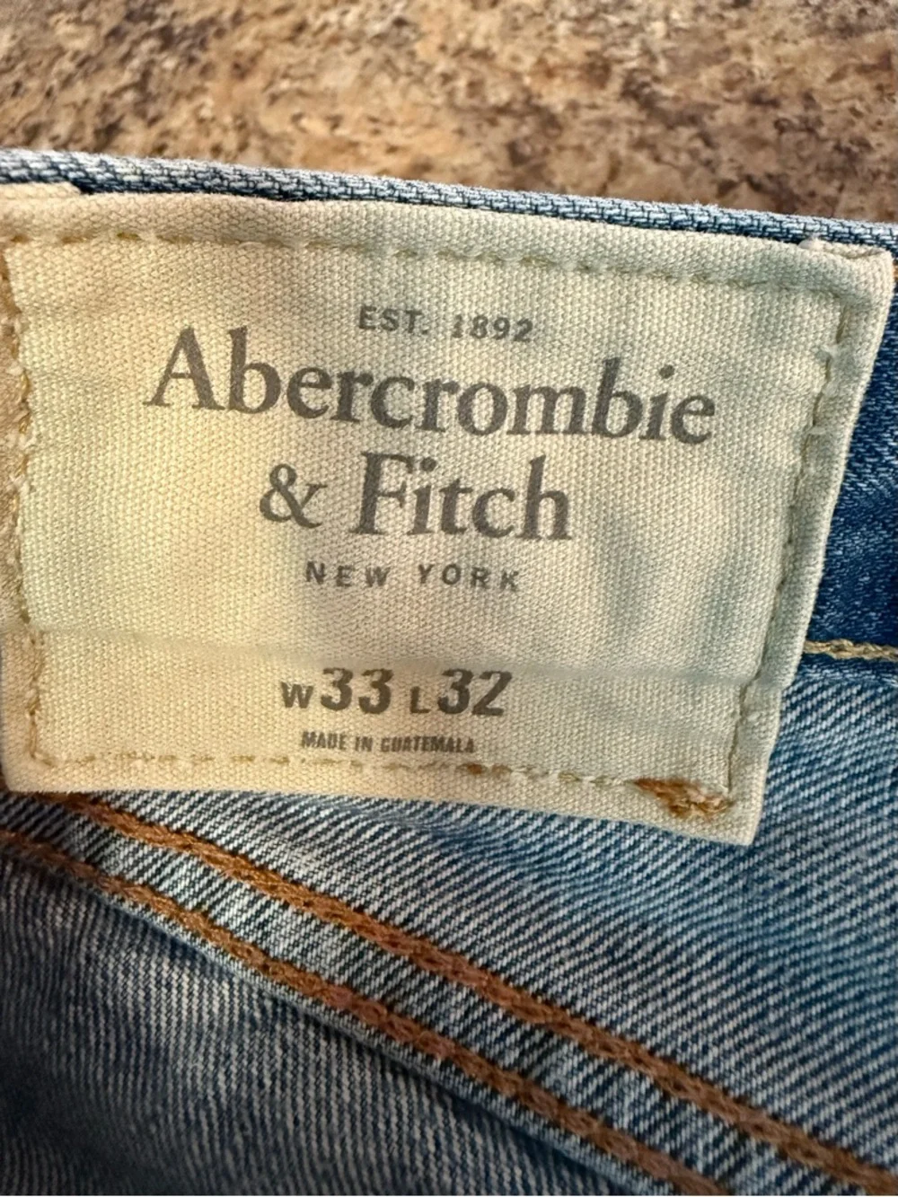 Abercrombie & Fitch Slim Straight Distressed Y2K Denim Jeans 33x32 100% Cotton